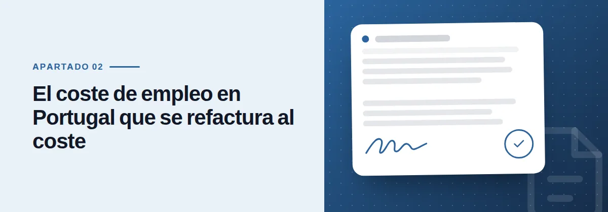 El coste de empleo en Portugal que se refactura al coste
